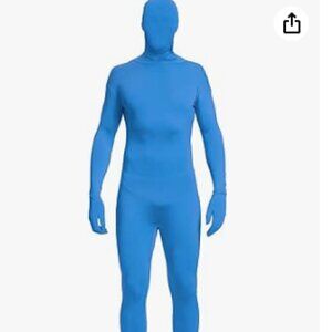 Unisex Stretch Adult Costume Disappearing Man Full Blue Light Blue Body Suit